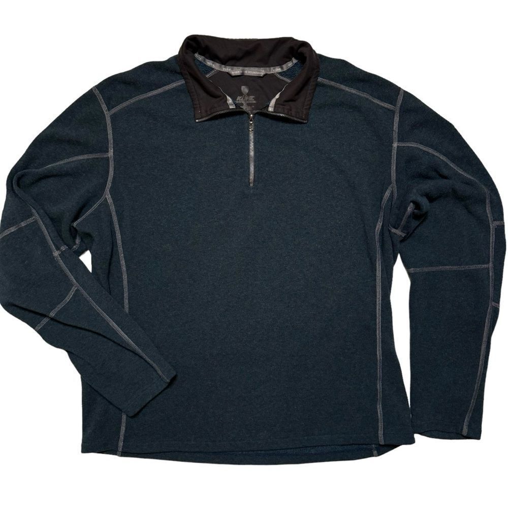 KUHL Men's Blue Revel 1/4 Zip Sweater Jacket Pullover Size XL